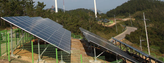 전라남도 진주군 가사도에 설치된 태양광발전설비.