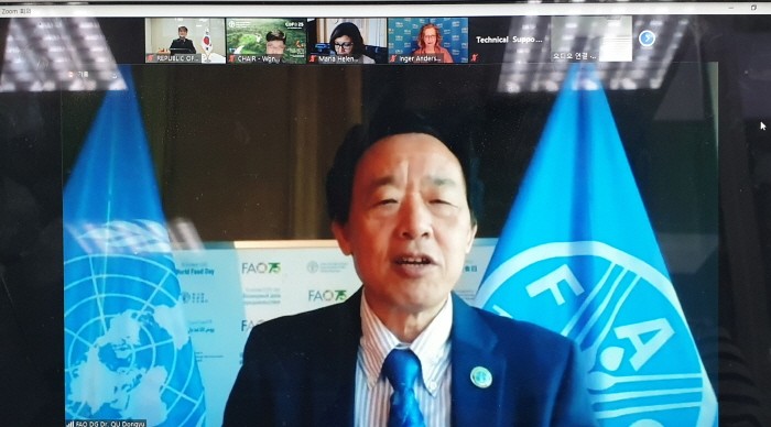 유엔식량농업기구(FAO) 사무총장 취동위(Qu Dongyu) 연설(제공:산림청)